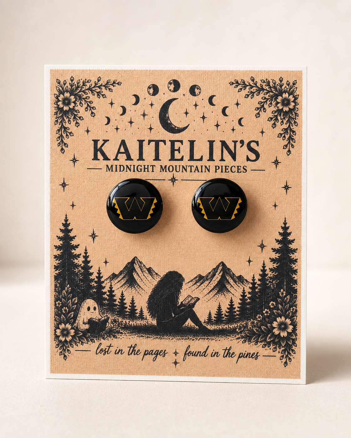 Warriors Stud Earrings – Handmade Game Day Team Earrings” as the page title and “Handmade Warriors stud earrings available in small and large sizes. Lightweight team spirit earrings perfect for football moms, game days, gifts and Warriors fans