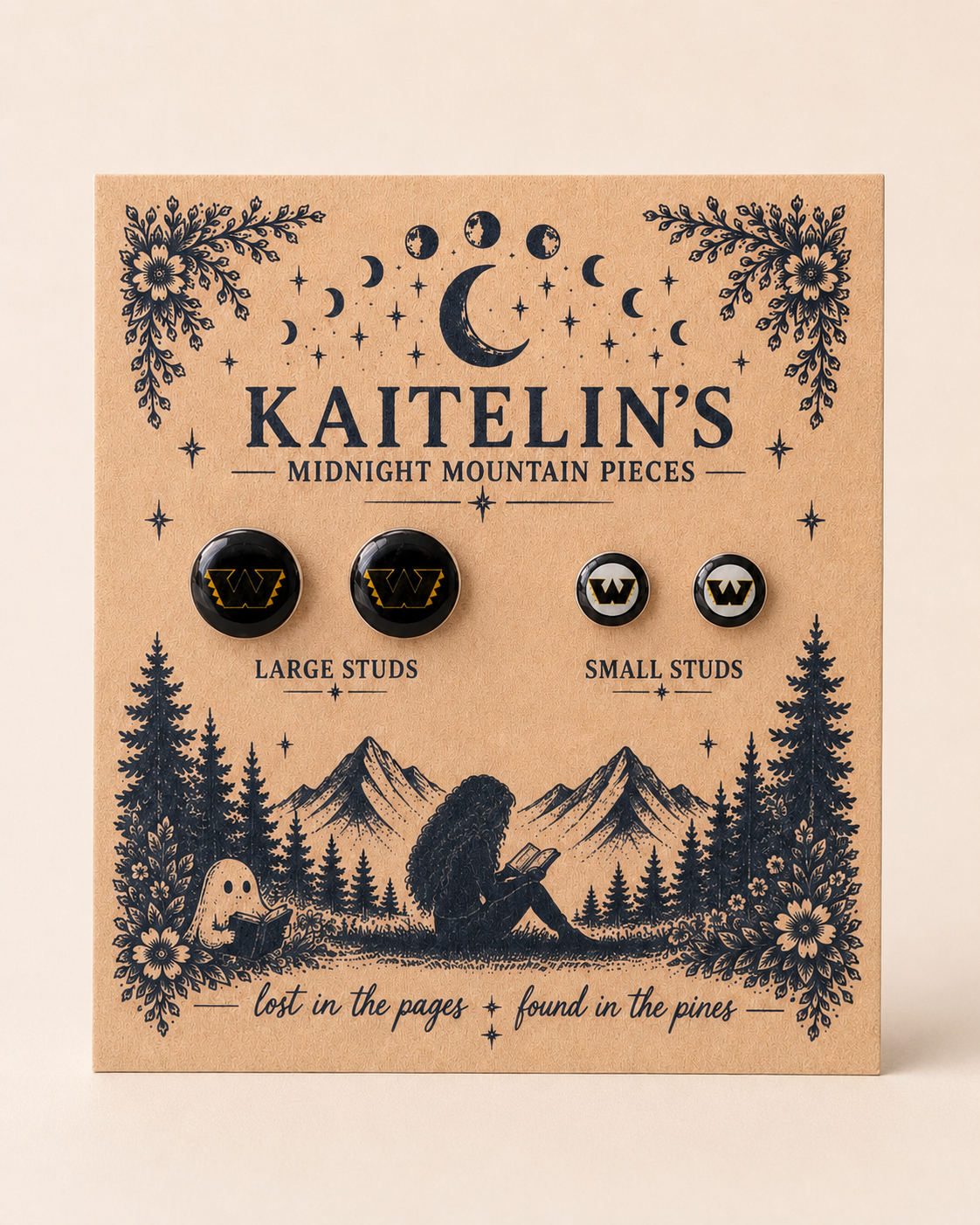 Warriors Stud Earrings – Handmade Game Day Team Earrings” as the page title and “Handmade Warriors stud earrings available in small and large sizes. Lightweight team spirit earrings perfect for football moms, game days, gifts and Warriors fans