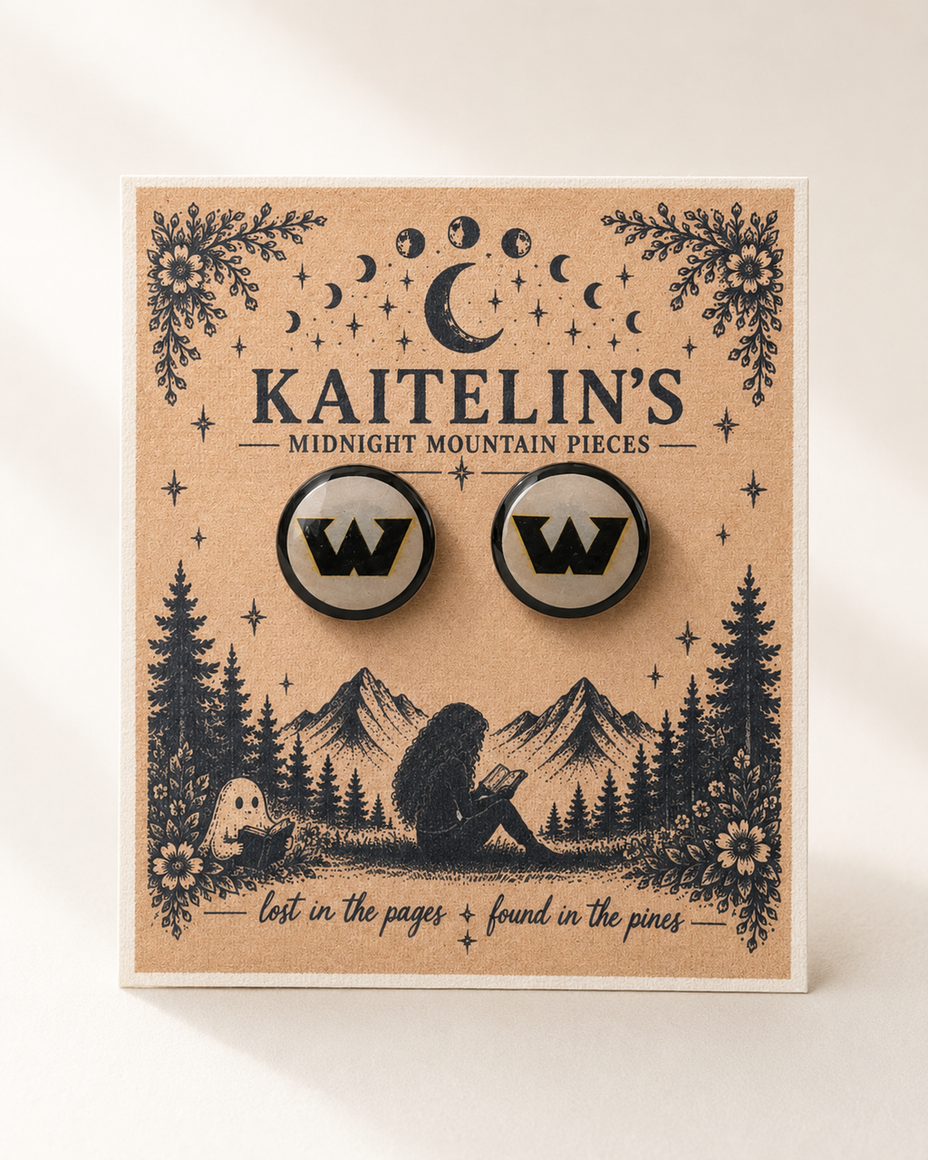 Warriors Stud Earrings – Handmade Game Day Team Earrings” as the page title and “Handmade Warriors stud earrings available in small and large sizes. Lightweight team spirit earrings perfect for football moms, game days, gifts and Warriors fans